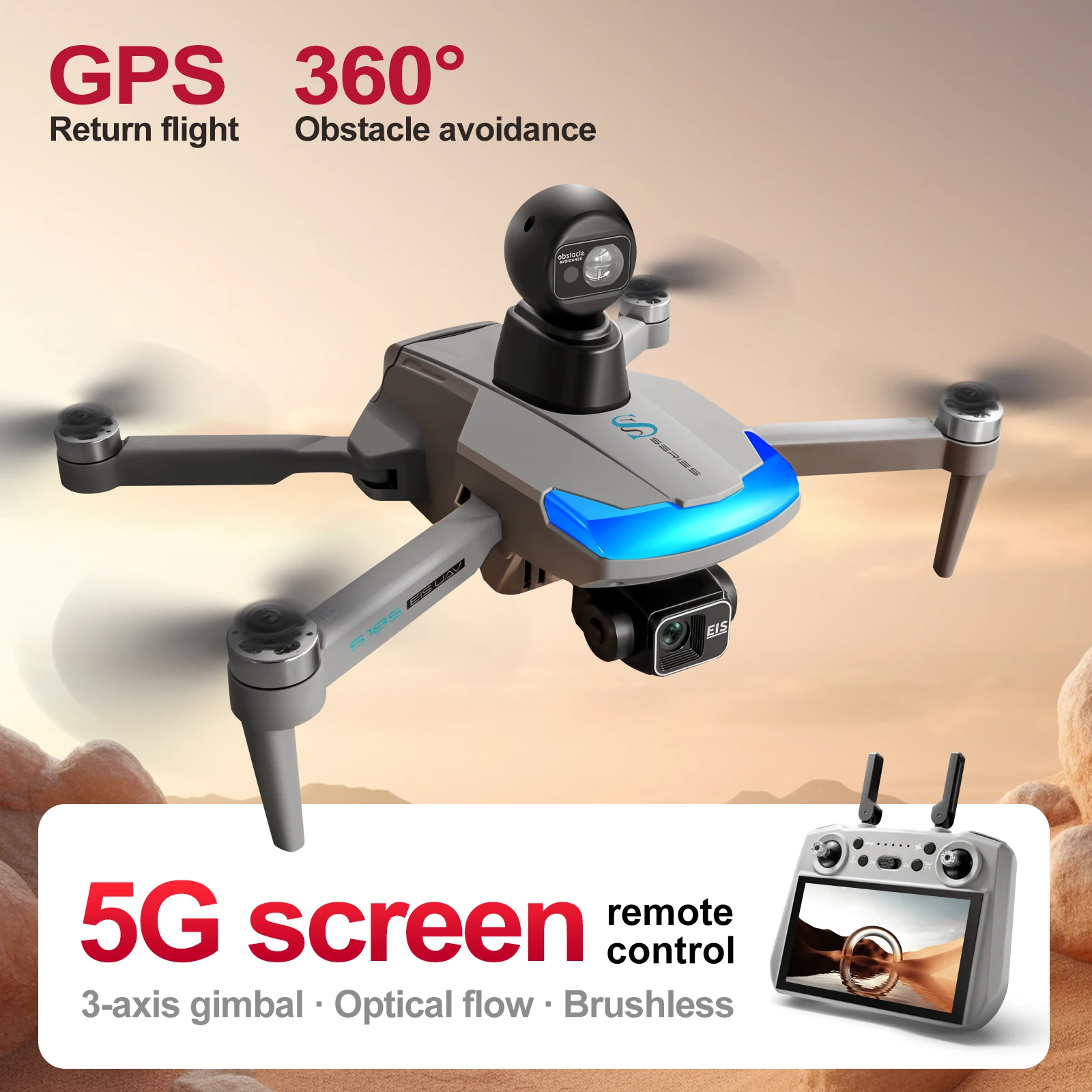 S185 전문 드론 2.7K HD 듀얼 카메라 터치 스 - Drone Gimbal 3 Axis 리뷰 및 가격